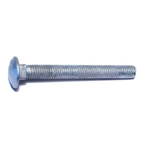 Midwest Fastener 1/2"-13 x 4-1/2" Hot Dip Galvanized Grade 2 / A307 Steel Coarse Thread Carriage Bolts 25PK 05524